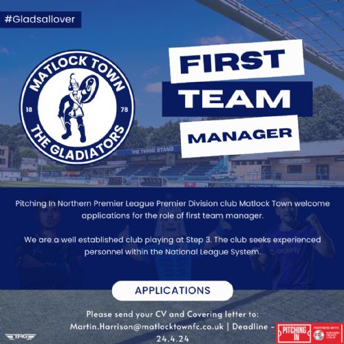 Gladiators Search For New First Team Manager!