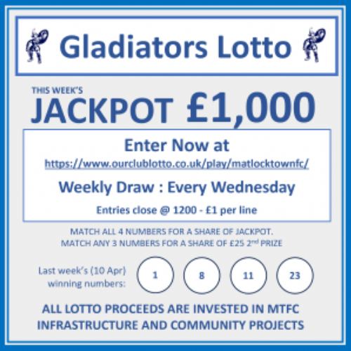 Gladiators lotto results: Wednesday 9th April