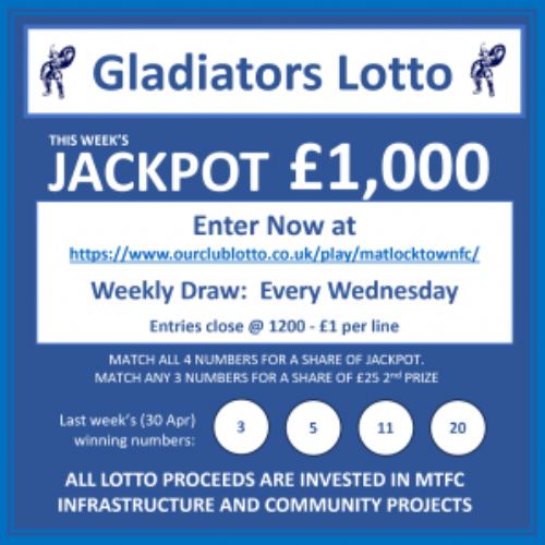 Gladiators lotto results: Wednesday 30th April