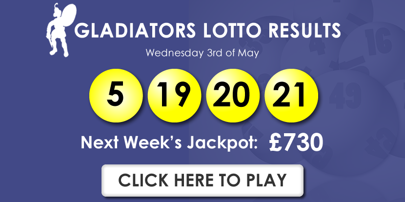 Lottery Results for 3rd of May!!